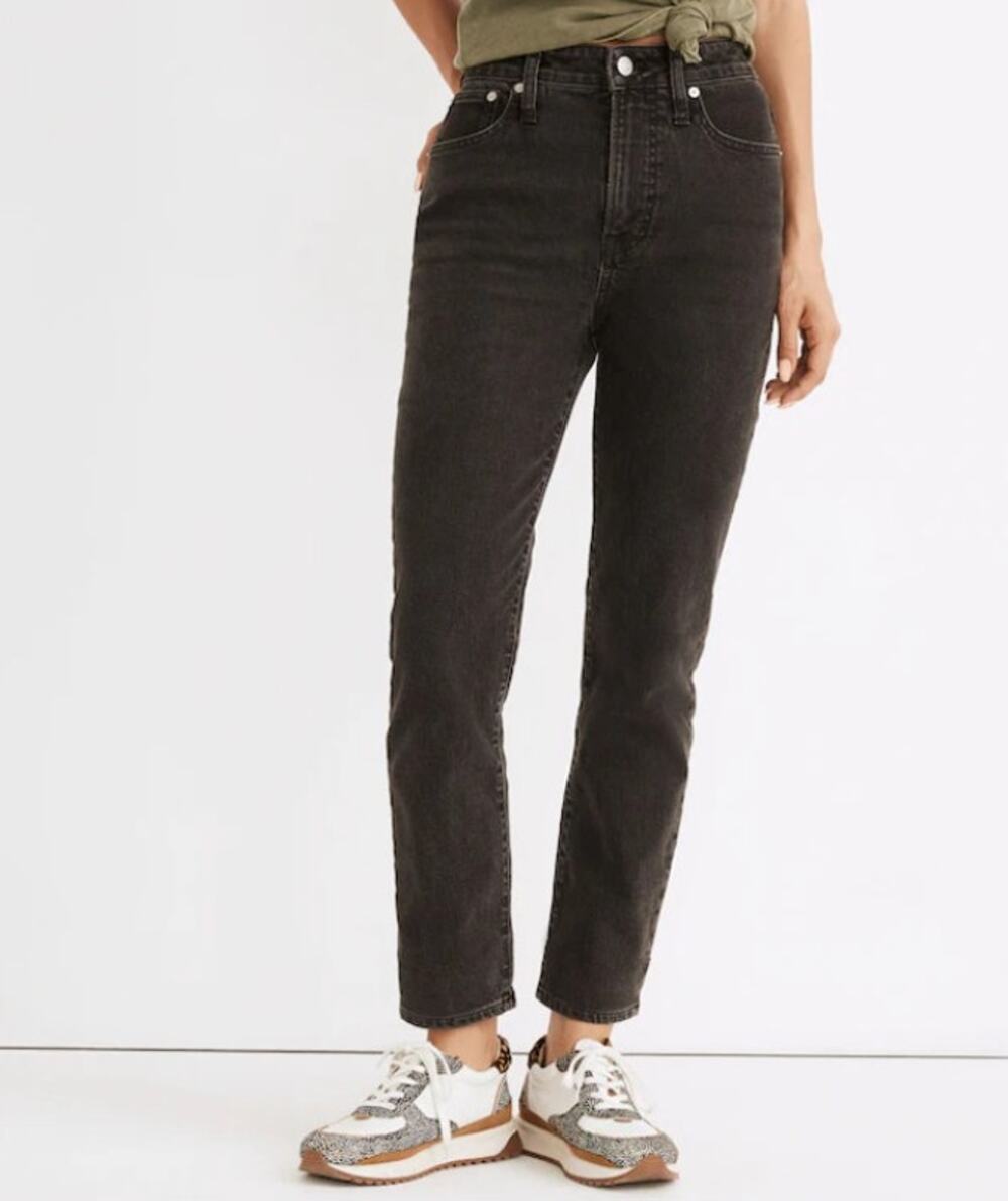 Madewell Curvy Perfect Vintage Jeans Womens 27 Black Charcoal High Rise Straight